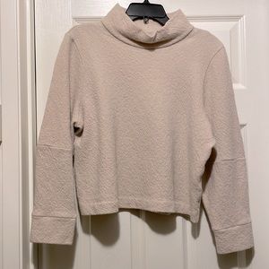 COS Brand Cream Wide Turtleneck Drop Shoulder Sweater Top
